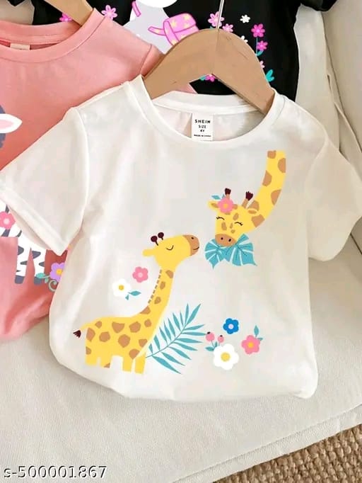 KEESOR Girls Cotton Printed Treandy Tshirt Pack of 3