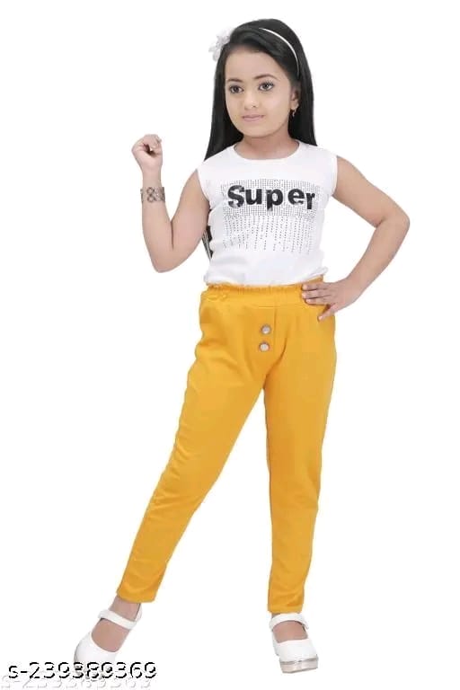 Baby Girls Casual Blazer and Pant Set | Girl's 3 Piece Crepe Long Sleeves Dress with Top Blazer(Jacket) and Trousers (Yellow Pack of 1)