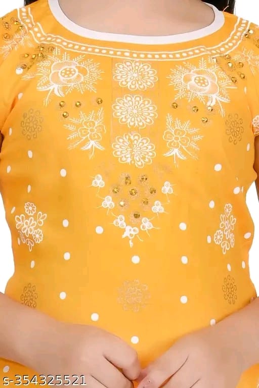 Printed Kurta and Skirt Set with Dupatta for Girls