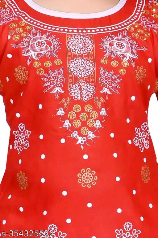 Printed Kurta and Skirt Set with Dupatta for Girls