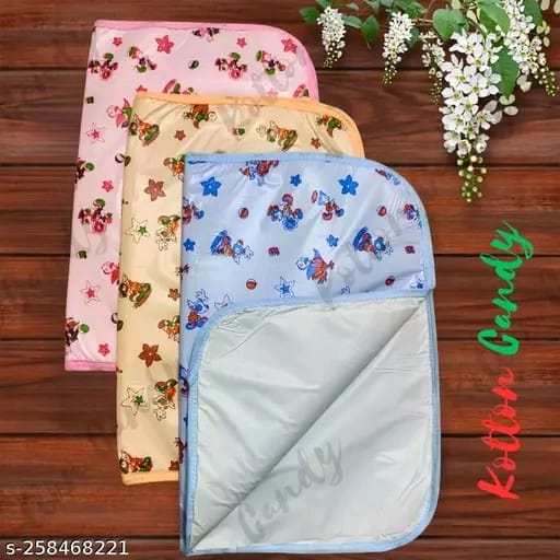 Kotton Candy New Born Baby Urine Sheets Waterproof, Bed Protector Baby Dry Sheet, Baby Dry Mats Waterproof and New Baby Born Products Combo 3 pcs set, Dry Sheet (0-6 Month)