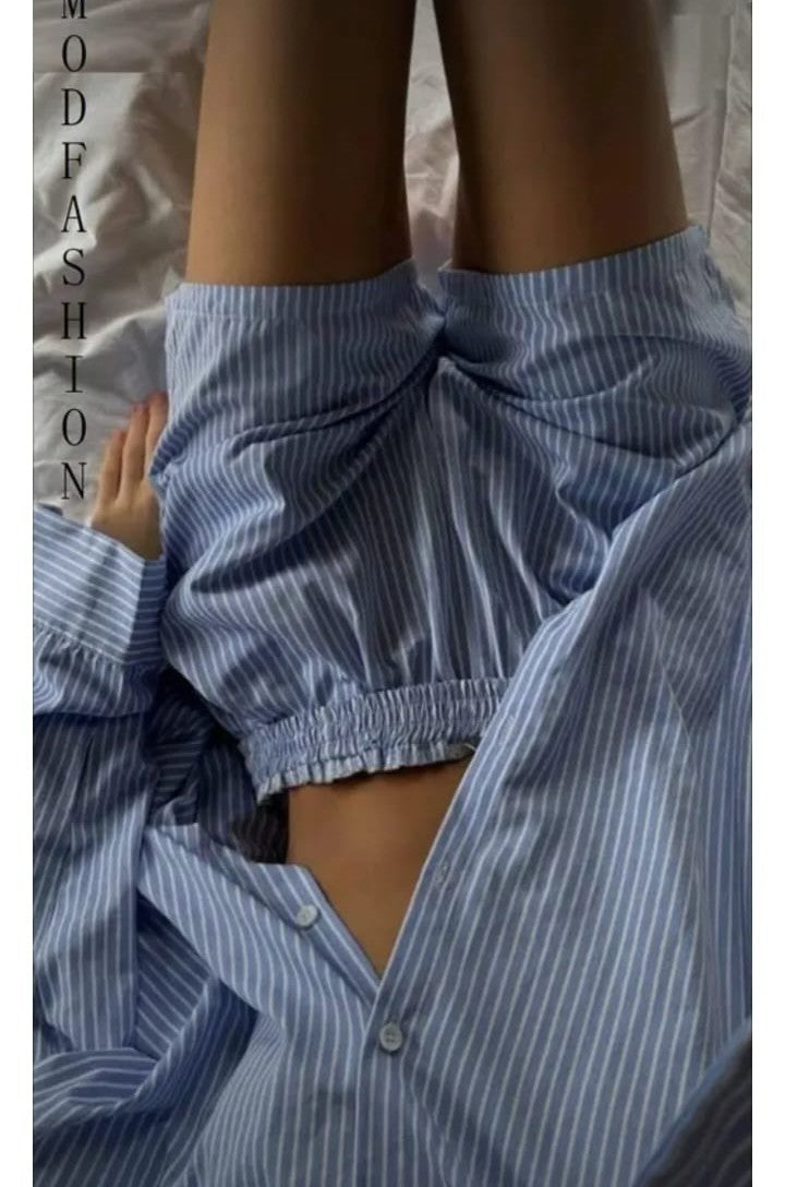 Comfy ChicBlue Stripes Co-Ord Set