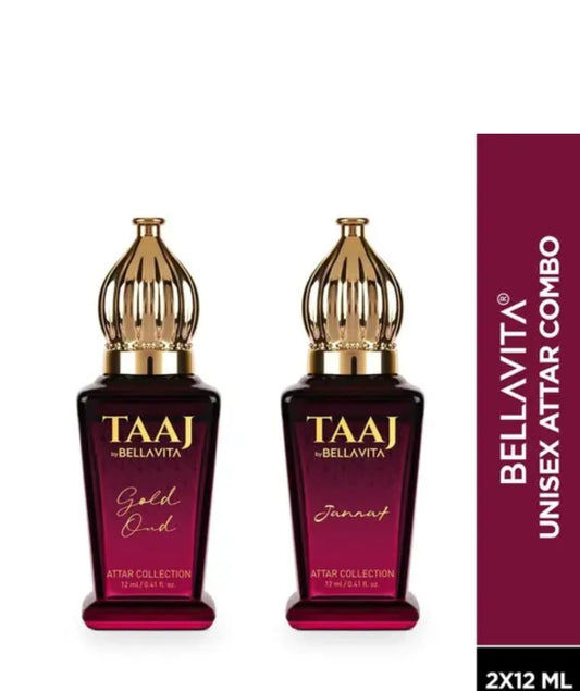 Bella Vita Gold Oud Attar 12 ml + Jannat Attar 12 ml (Pack of 2 Items)