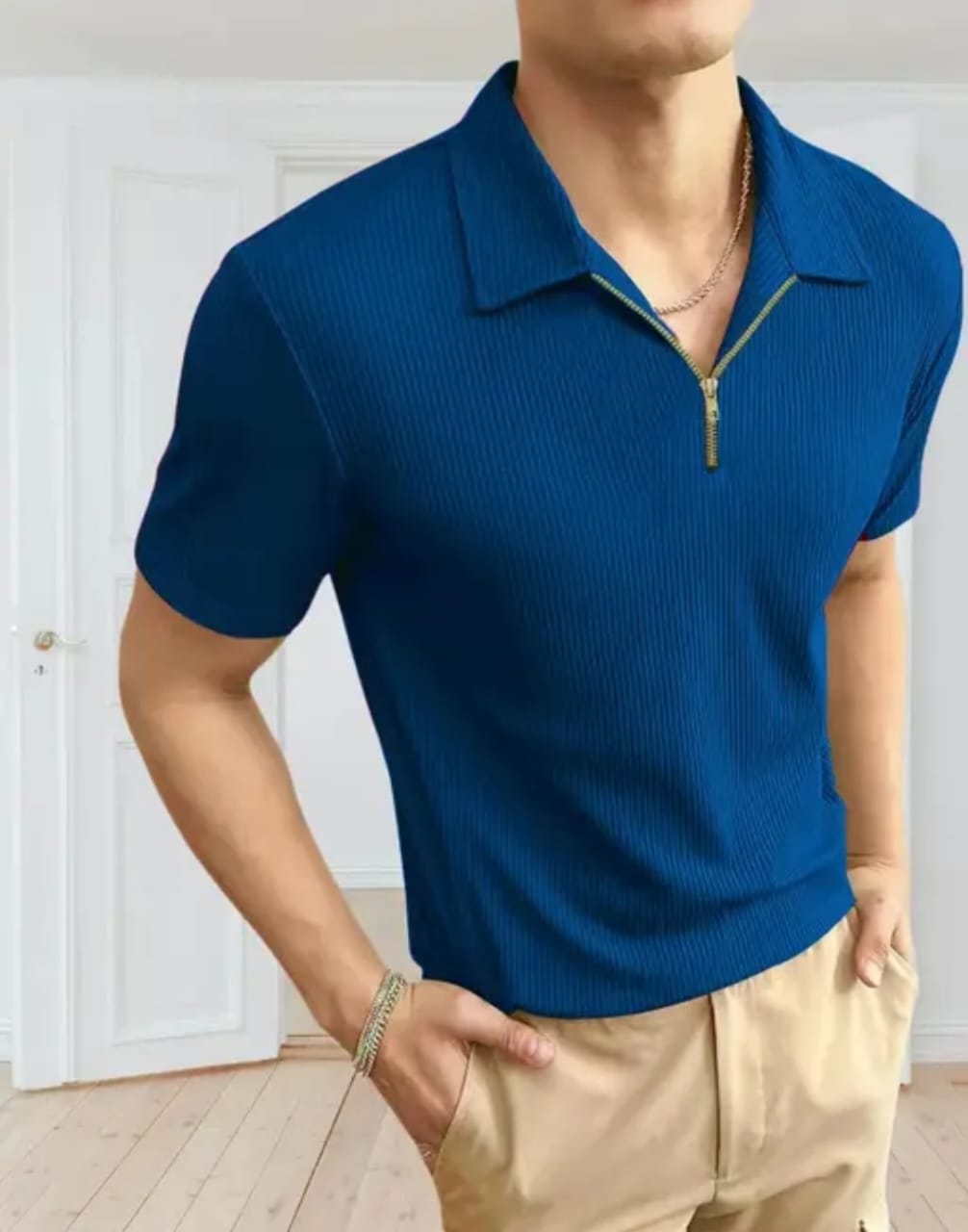 FARROWX Polo Neck Rib Knit Tshirt for men
