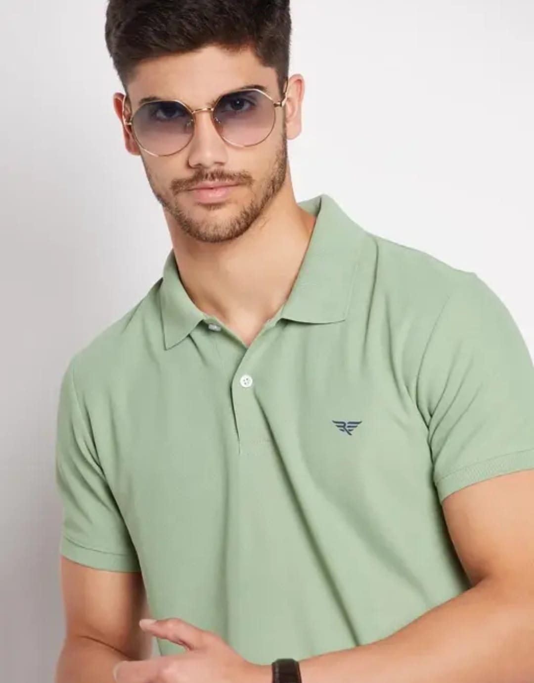 RISS Men's Cotton Half Sleeves Solid Polo T-shirt
