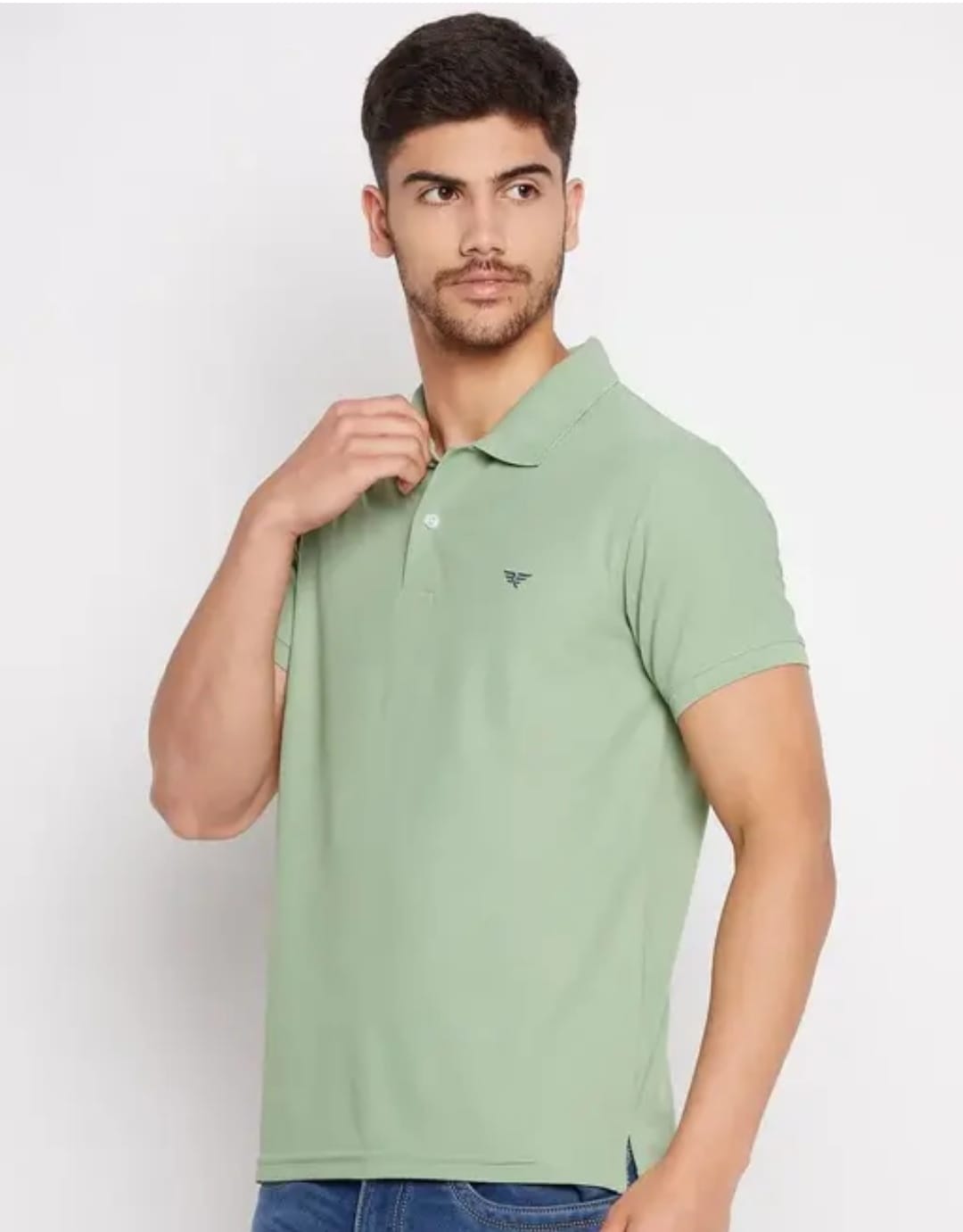 RISS Men's Cotton Half Sleeves Solid Polo T-shirt