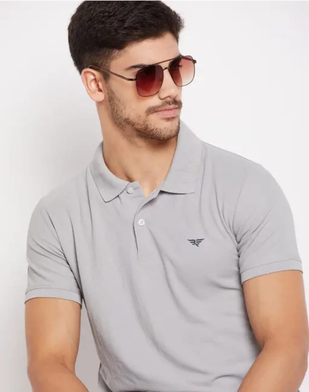RISS Men's Cotton Half Sleeves Solid Polo T-shirt