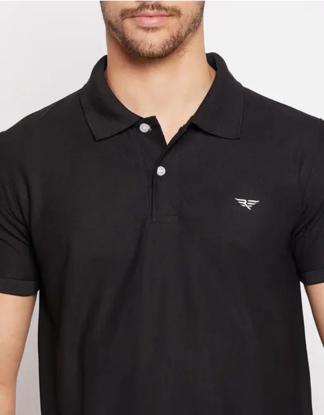 RISS Men's Cotton Half Sleeves Solid Polo T-shirt