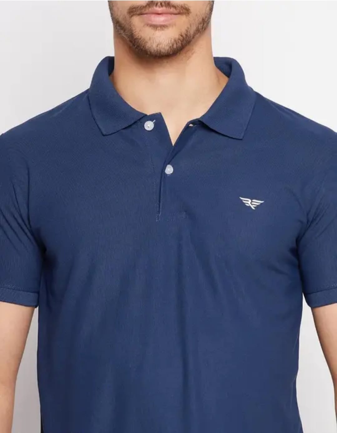 RISS Men's Cotton Half Sleeves Solid Polo T-shirt
