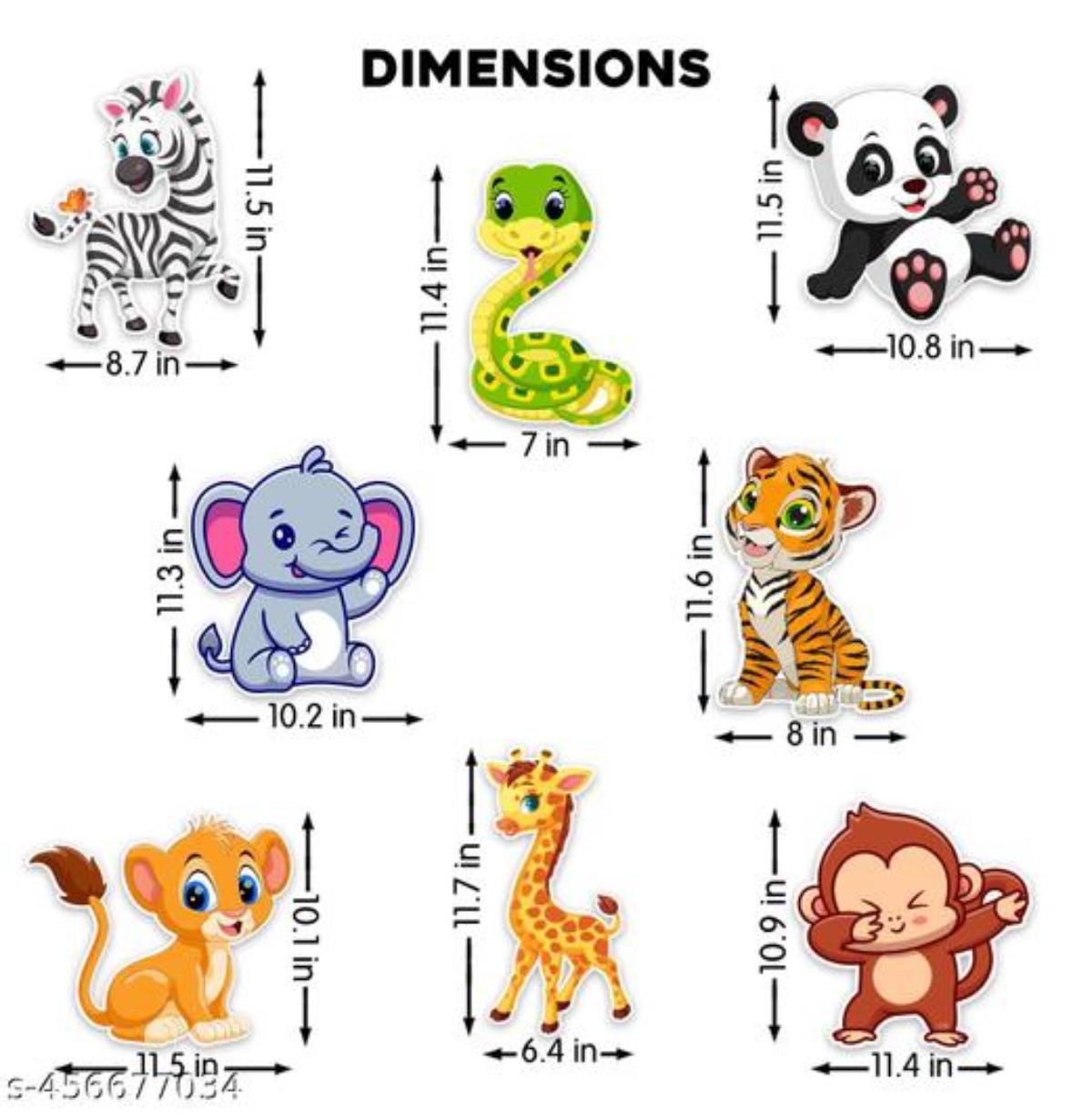 JUNGLE Theme BIRTHDAY DECORATIONS / BIRTHDAY PARTY DECORATION COMBO - BANNER WITH BALLOONS, FOIL BALLOONS, CARDSTOCK CUTOUT, GLUE (PACK OF 47)