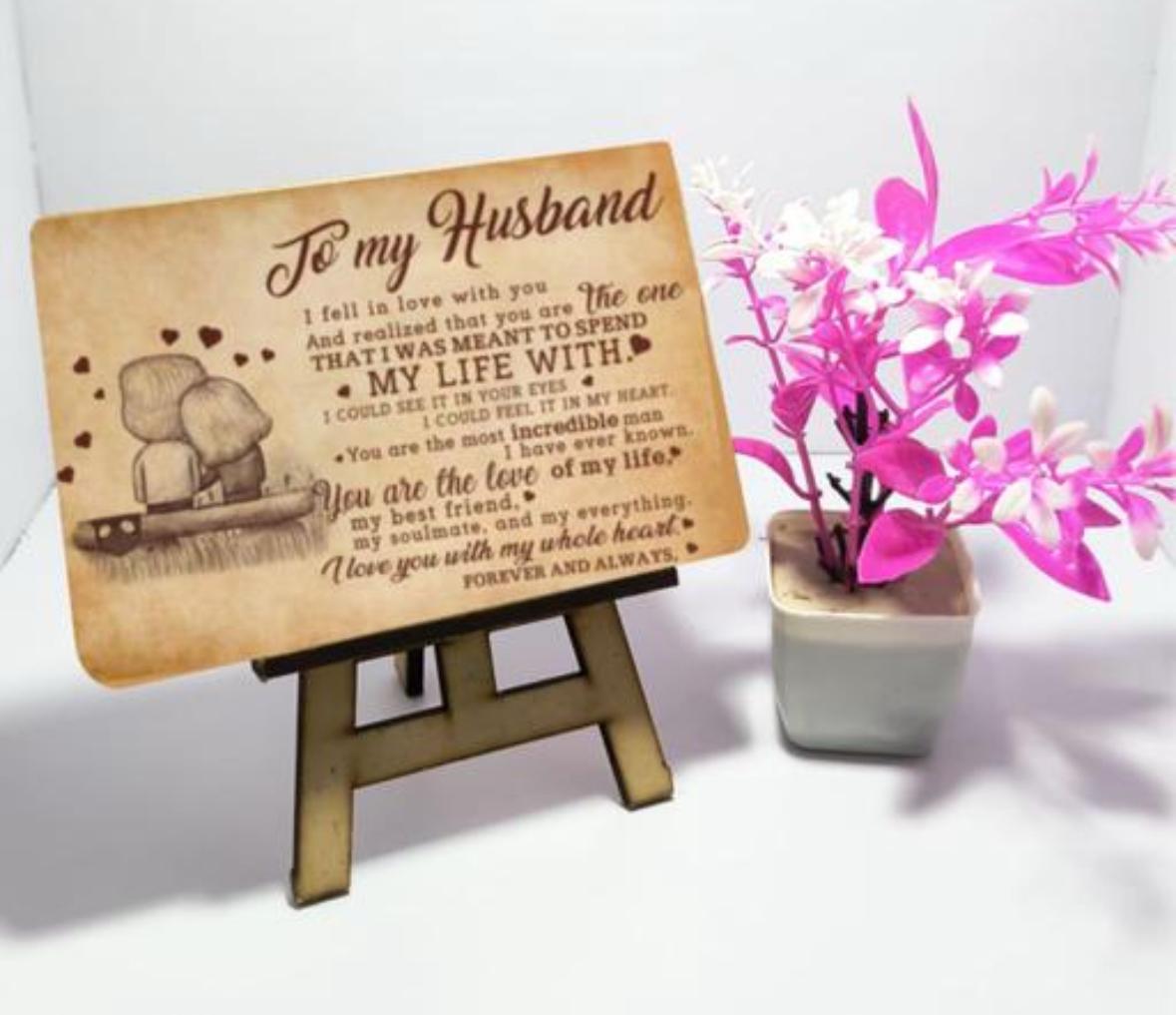 Perfect gift option for your better half to express that he deserve the best in life , Celebrate your love moments like valentines / anniversary / birthday/ or any of your special day with our amazing collection of love words framed in wooden piece .