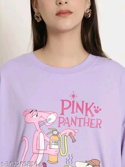 Fabflee Women's Printed Purple Tshirts