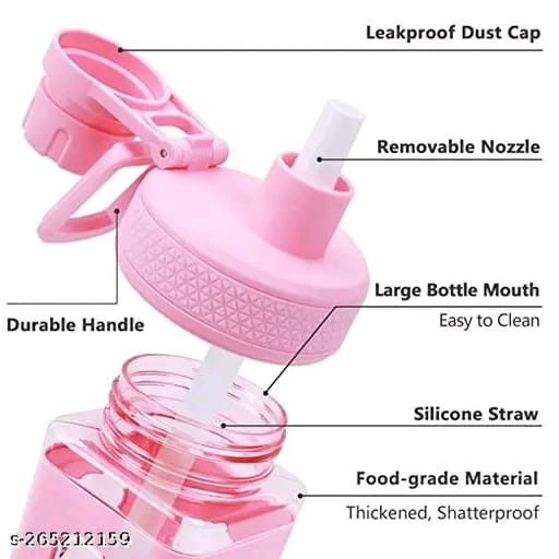 Stay Refreshed and Stylish with ATARANGI Kawaii Bear Water Bottle With Convenient Straw, and 3d Sticker, High Quality Fancy Kids Water bottle - Pack of 1 | Best Kids Water Bottle | ( WHITE COLOR WITH 3D AND 2D STICKER , 750 Ml )