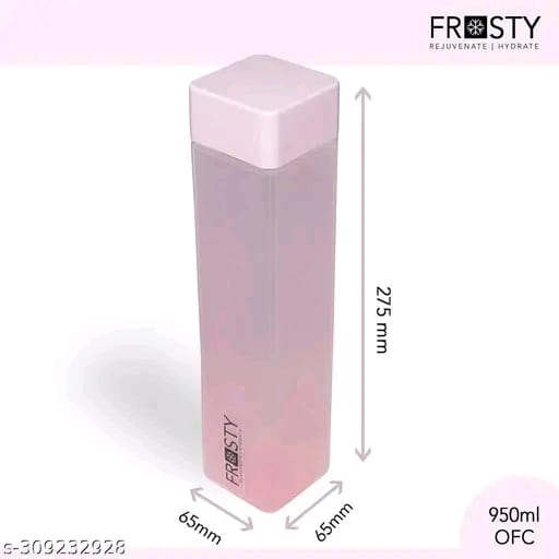 Frosty Square Shape Plastic Fridge Water Bottles Gift Set (Pack of 6)