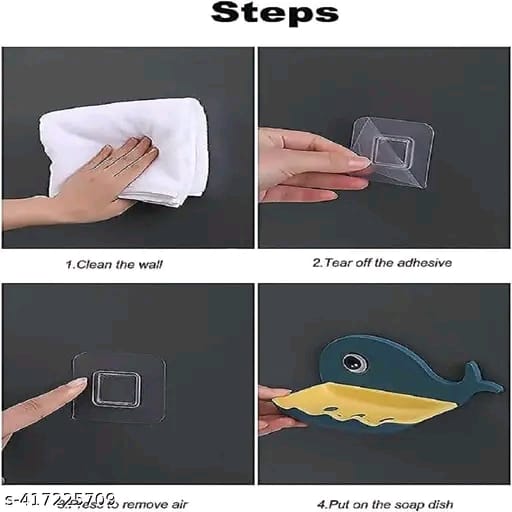 Plastic Multipurpose Soap Case Stand Holder with Strong Adhesive Sticker (Pack Of 2)