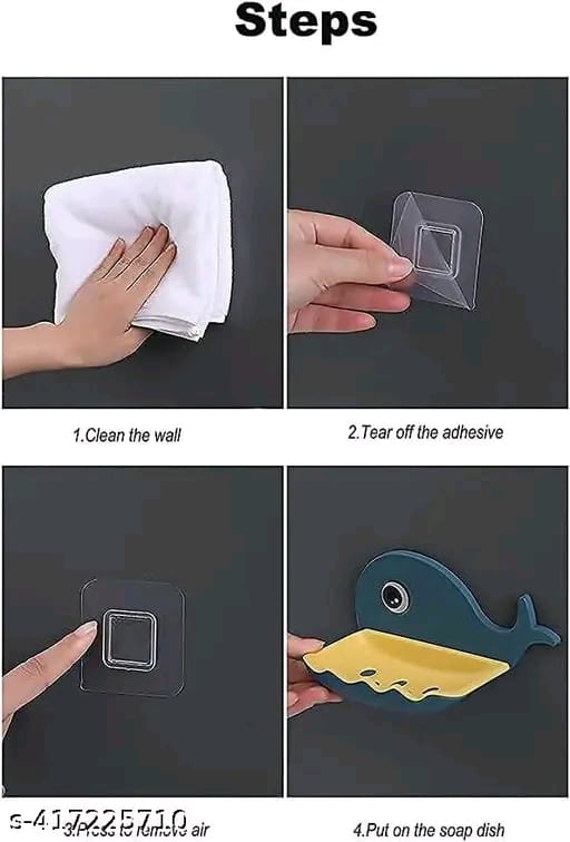 Plastic Multipurpose Soap Case Stand Holder with Strong Adhesive Sticker (Pack Of 2)
