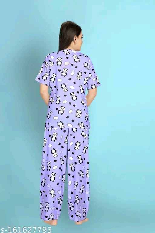 Womens Printed Night Suit Set - Womens Nightwear -Womens Pyjama set - Nightdress Set For Womens And Girls-Womens T-Shirt & Pyjama Set Night suit