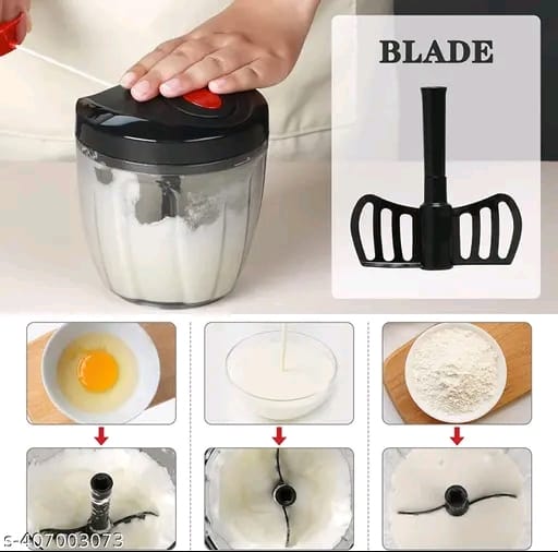 Premium Quality New Handy "Chopper" Vegetable & Fruit Cutter, Special Cutter for Onion Chopper, with 5 Stainless Steel Blade and Pull Cord Technology 900ML.