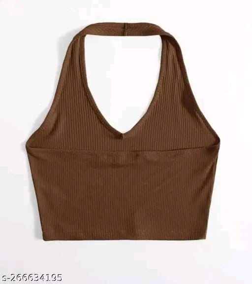 RAKUNO Ribbed halter top