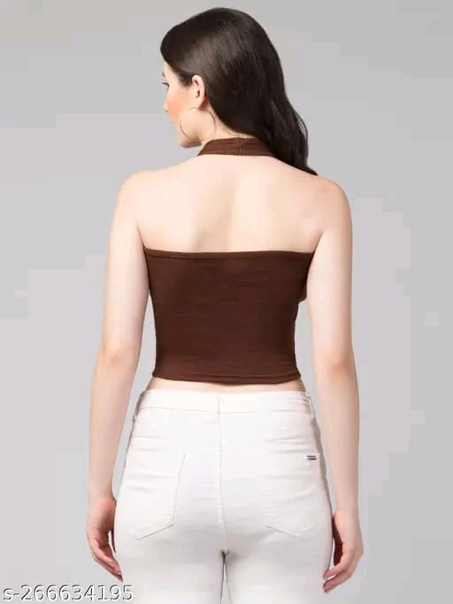 RAKUNO Ribbed halter top
