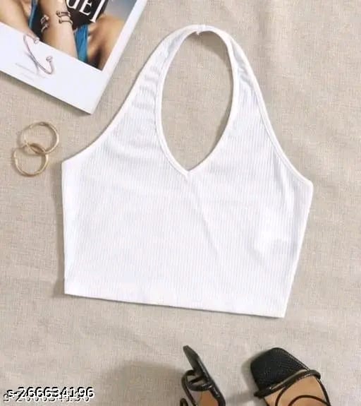 RAKUNO Ribbed halter top