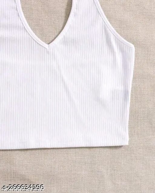 RAKUNO Ribbed halter top