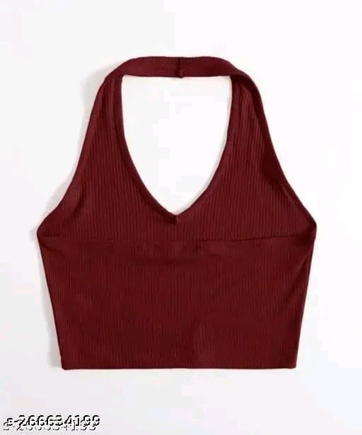 RAKUNO Ribbed halter top