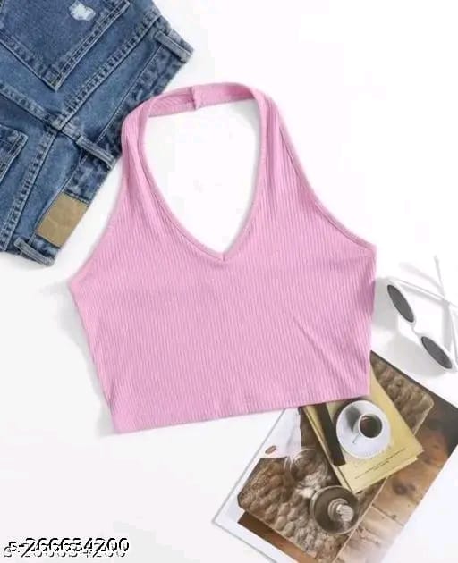 RAKUNO Ribbed halter top