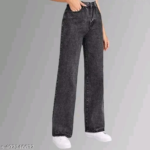 Grey Straight-fit Women Jeans