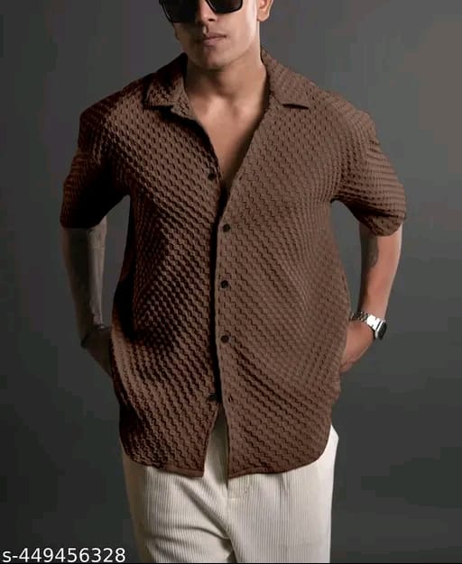Casual Knit Shirt for Mens Stylish Half Sleeve Mens Shirts
