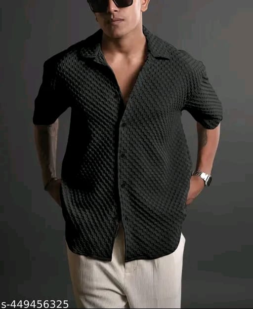 Casual Knit Shirt for Mens Stylish Half Sleeve Mens Shirts