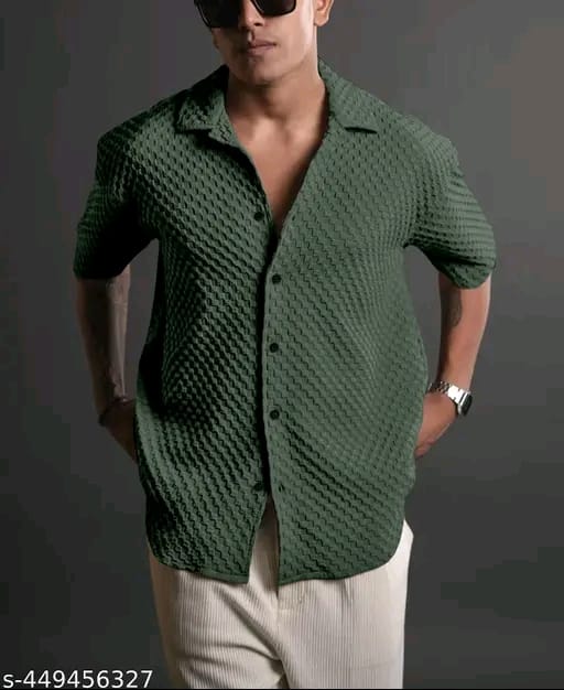 Casual Knit Shirt for Mens Stylish Half Sleeve Mens Shirts