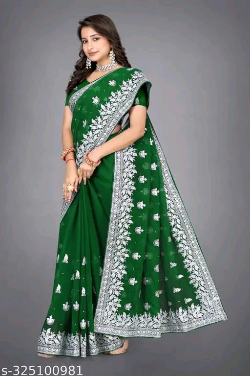 FANCY Black Ruffle Wadding Saree With Blouse