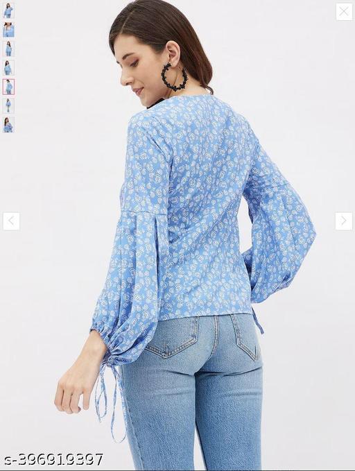 Full, Puff Sleeves Multicolor Top For Women, Western Wear Top, Women Top, Tops For Women