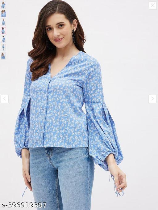 Full, Puff Sleeves Multicolor Top For Women, Western Wear Top, Women Top, Tops For Women