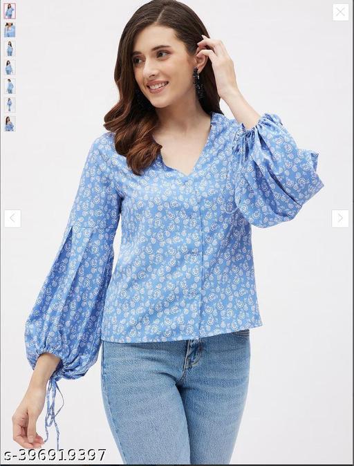 Full, Puff Sleeves Multicolor Top For Women, Western Wear Top, Women Top, Tops For Women