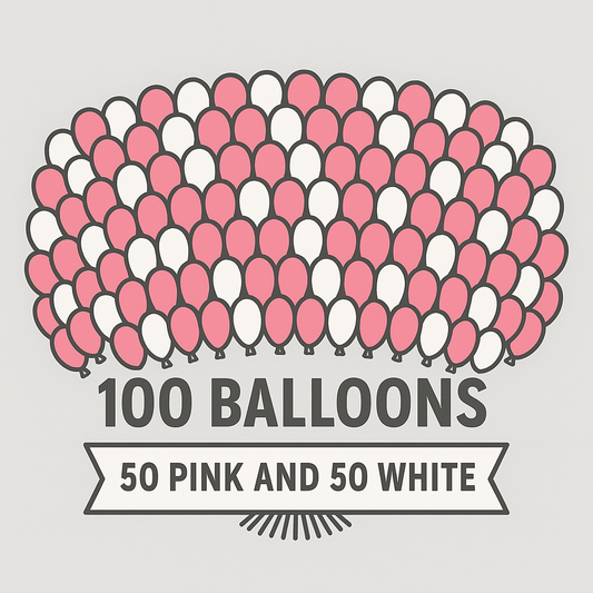 Matellic balloon 50 pcs Pink 50 pcs white [ pack of 100 ]