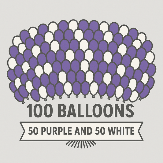 Metallic Balloons 100 Pcs Purple And White (Pack Of 100)