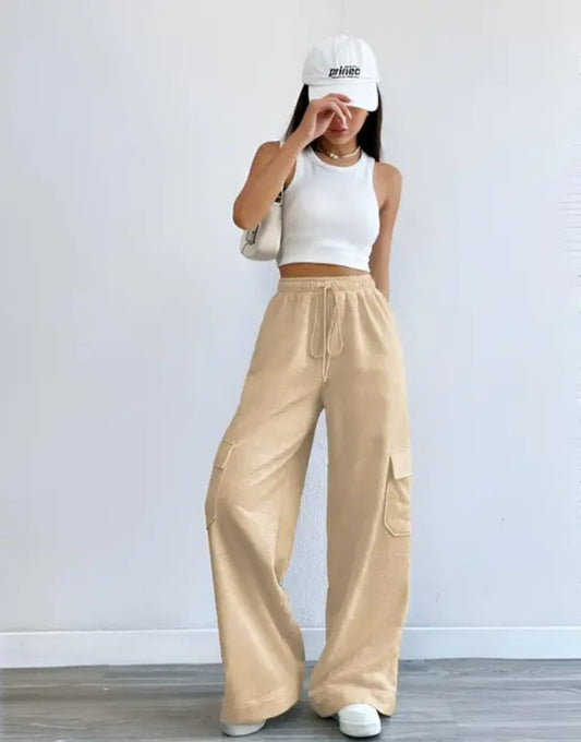 baggy wide bottom cargo trouser