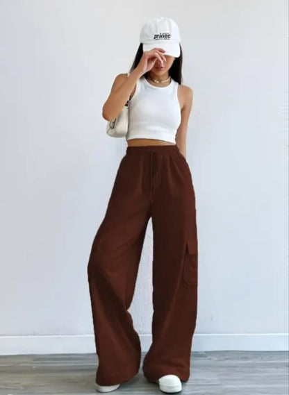 baggy wide bottom cargo trouser