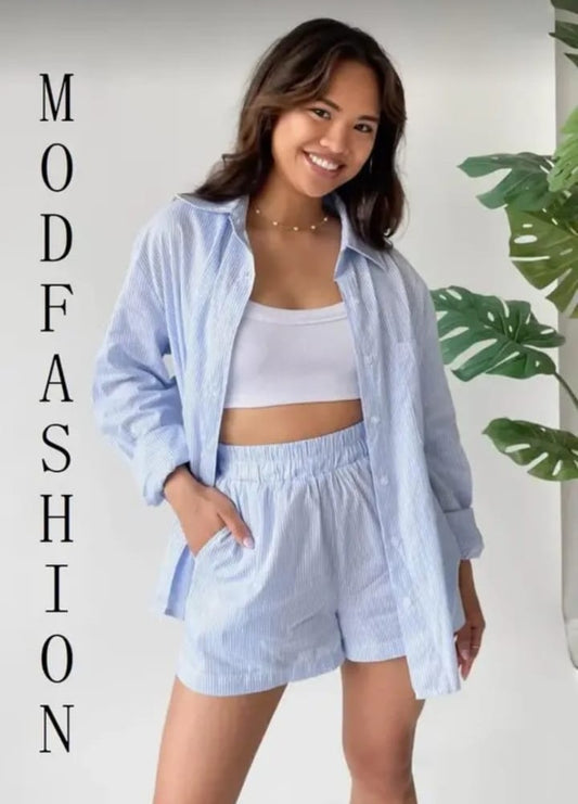 Comfy ChicBlue Stripes Co-Ord Set