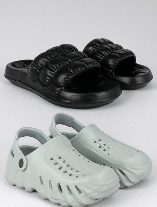 Clogs for Men |Lightweight & Stylish Clog Sandal for Men slippers,slides,water proof, for Men stylish | Perfect Filp-Flops for daily wear walking Slippers Combo Pack of 2