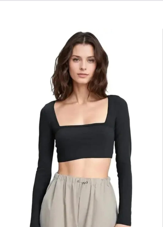 Kamedge® Casual & Stylish Fashionable Perfect for Summer Rib Crop Top T-shirt for Girl and Women