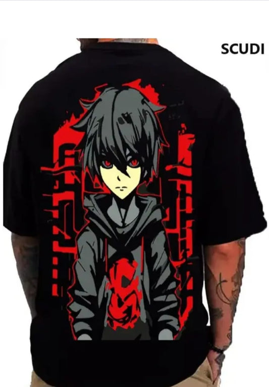 Trendy Black Colour Printed Half-sleeve T-shirts for Men