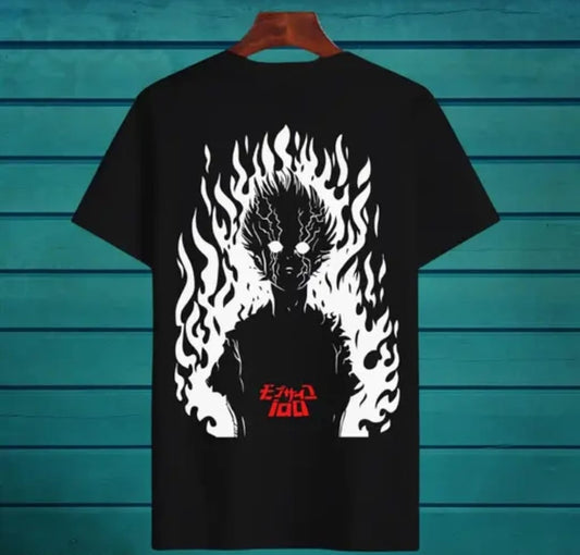 Trendy Mens Anime Back Printed Cotton Blend Tshirt 180Gsm