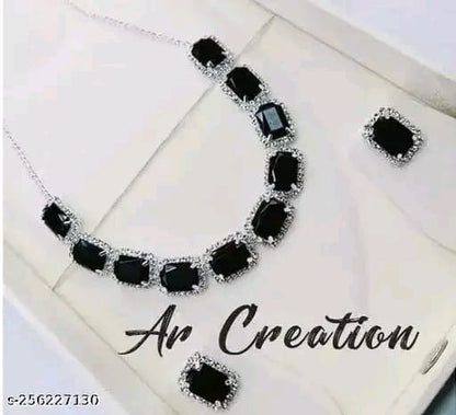 Anuttam's kundan and crystal necklace choker set for women