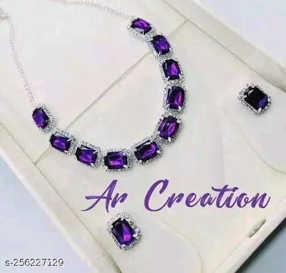Anuttam's kundan and crystal necklace choker set for women