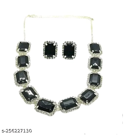 Anuttam's kundan and crystal necklace choker set for women