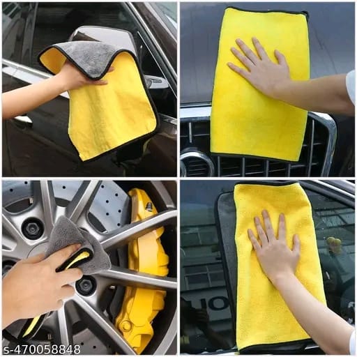 HM Villa Microfiber Towel for Car Cleaning and Detailing, 30x40cm 800 GSM - Dual Sided, Extra Thick Plush, Lint Free Microfiber Cloth - (Pack of 3)