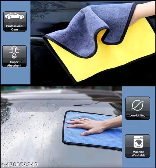 HM Villa Microfiber Towel for Car Cleaning and Detailing, 30x40cm 800 GSM - Dual Sided, Extra Thick Plush, Lint Free Microfiber Cloth - (Pack of 3)